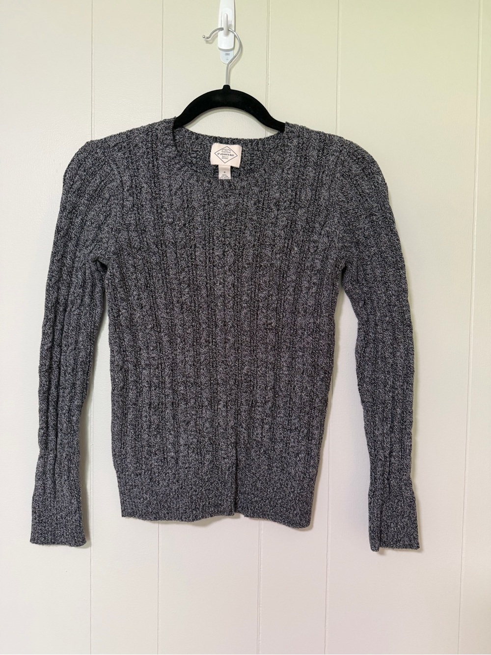 St. John's Bay Gray Cable Knit Crew Neck Sweater
